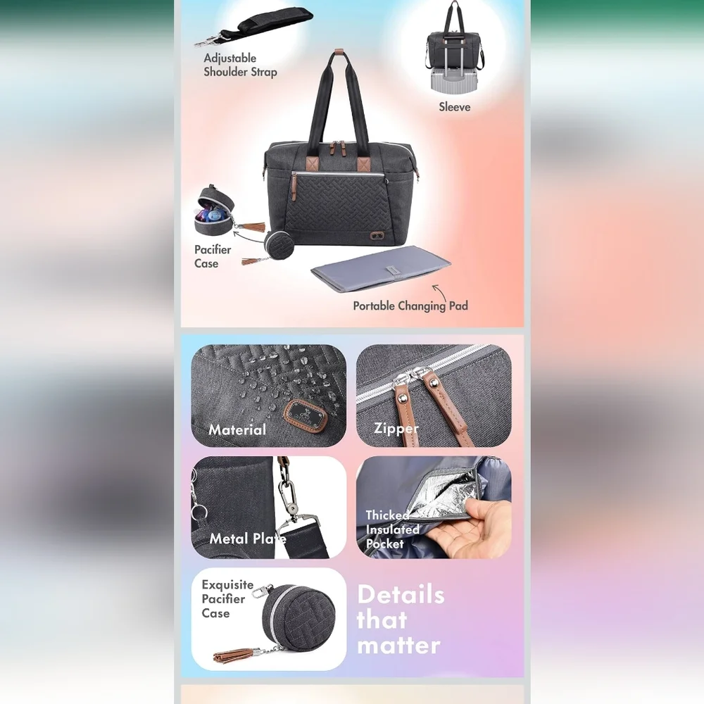 Dikaslon Diaper Bag W/Out Changing Pad